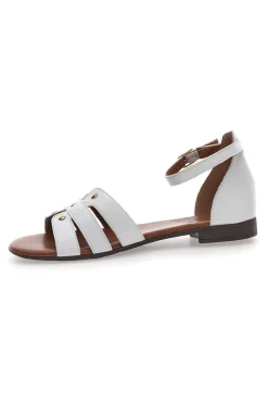 Sandali Bassi Bianchi con Borchiette Pittarello Look 225485