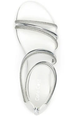 Sandali bassi bianchi con strass Cafè Cost W4