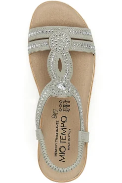Sandali bassi ghiaccio con strass MIO TEMPO LR253420