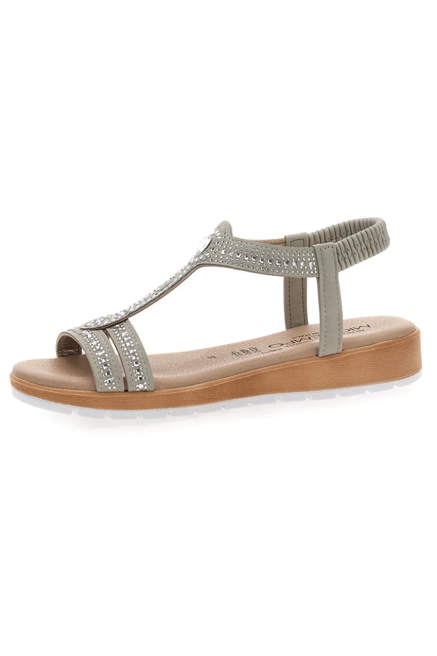 Sandali bassi ghiaccio con strass MIO TEMPO LR253420