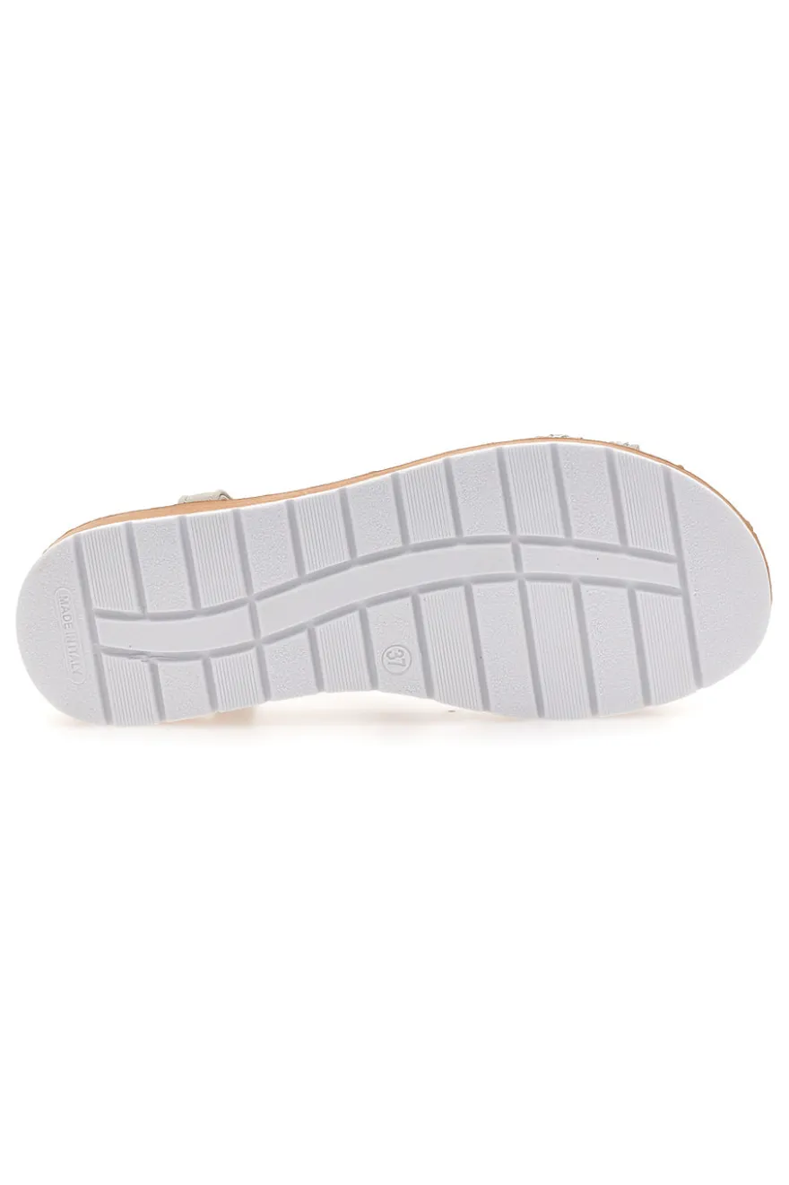 Sandali bassi ghiaccio con strass MIO TEMPO LR253420