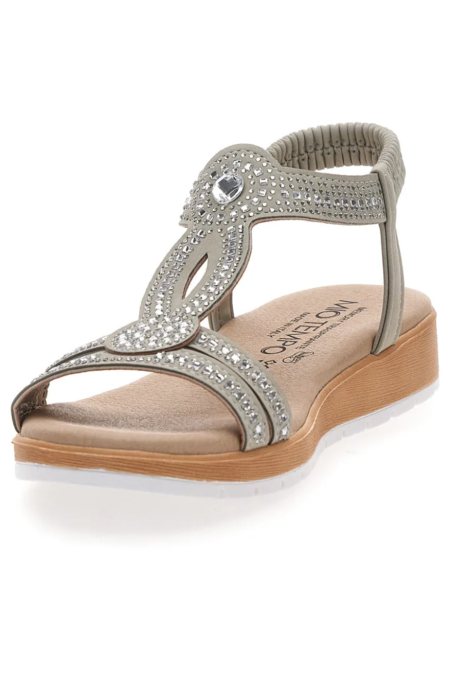 Sandali bassi ghiaccio con strass MIO TEMPO LR253420