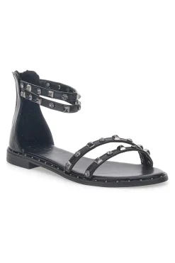 Sandali Bassi Neri con Borchie Me & Me 2535
