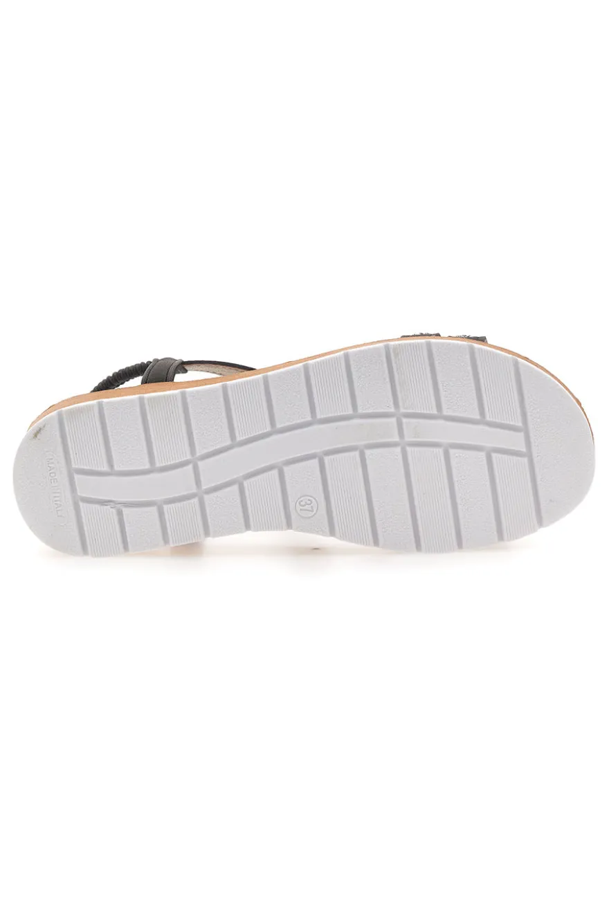 Sandali bassi neri con strass MIO TEMPO LR253420