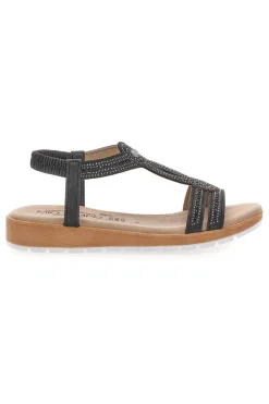 Sandali bassi neri con strass MIO TEMPO LR253420
