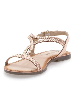 Sandali bassi rose gold con dettagli intrecciati Cafè Cost 95158
