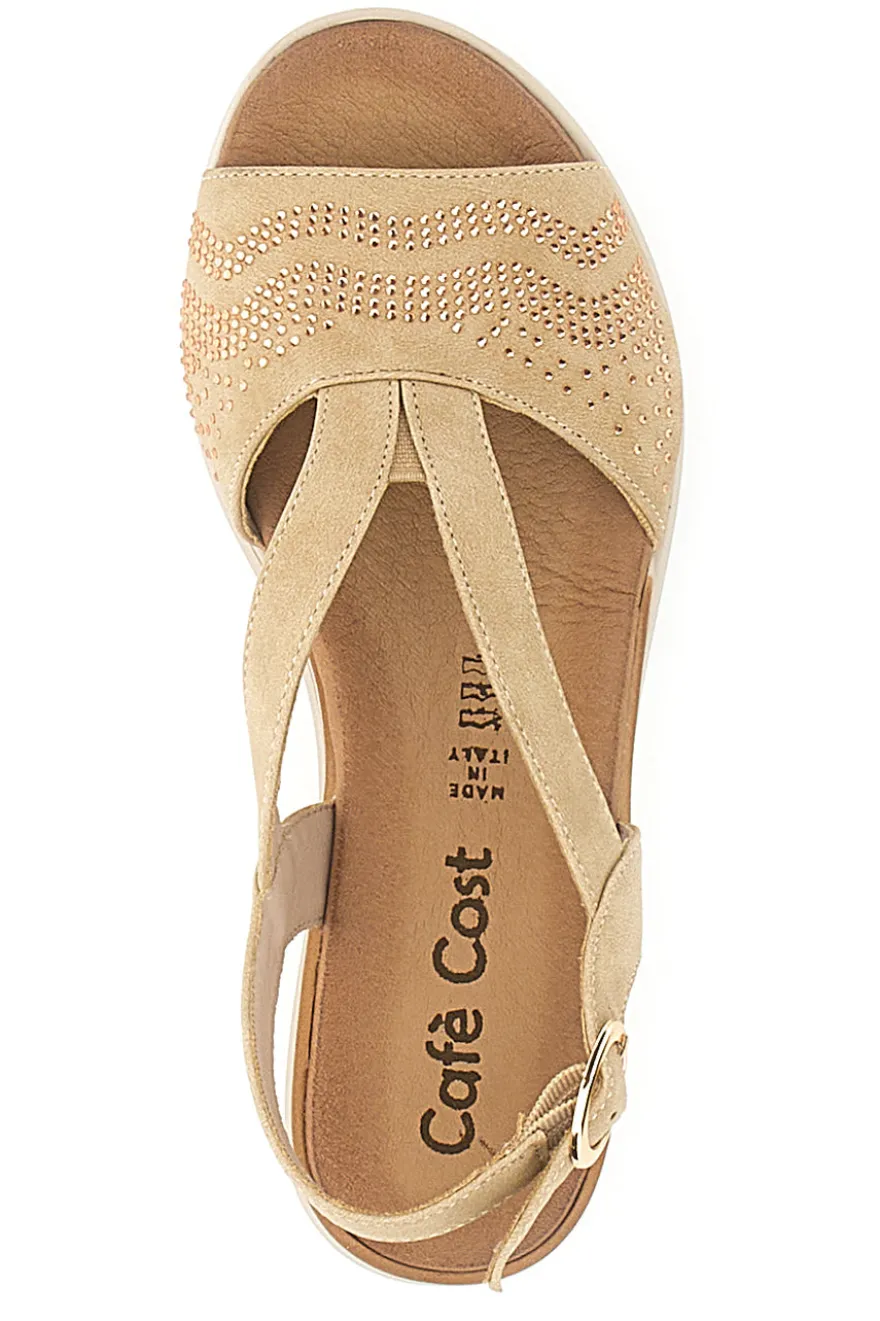 Sandali Beige con Brillantini e Platform CAFE COST 182465148