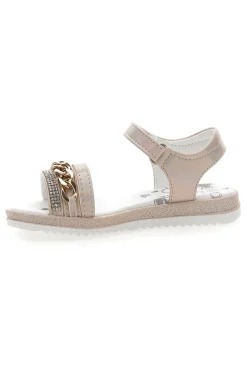 Sandali Beige con Catena Decorativa e Chiusura A Velcro GRAZIE GIRL 14320
