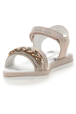 Sandali Beige con Catena Decorativa e Chiusura A Velcro GRAZIE GIRL 14320