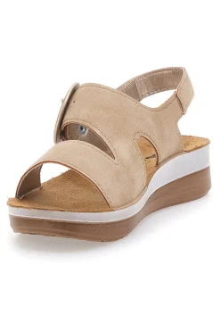 Sandali beige con cinturino comfort e zeppa leggera Inblu 21FT