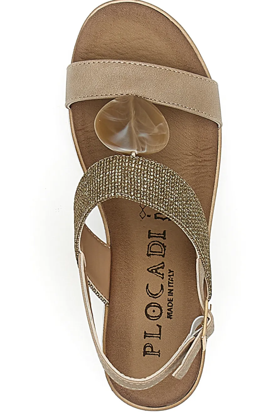 SANDALI BEIGE CON CINTURINO 6 PLOCADI 11075116