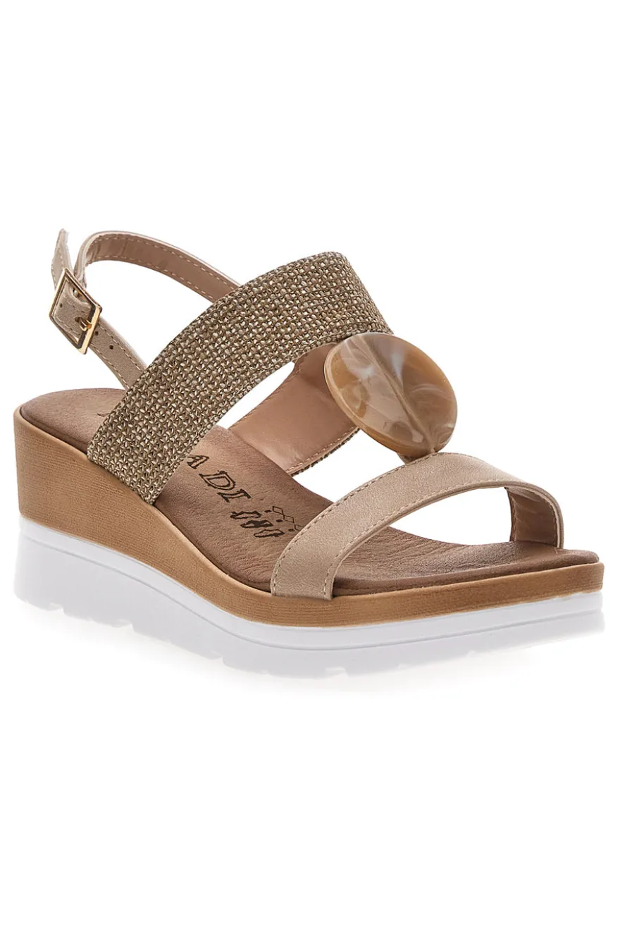 SANDALI BEIGE CON CINTURINO 6 PLOCADI 11075116