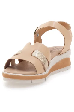 Sandali beige con cinturino e zeppa leggera Bio Up 405