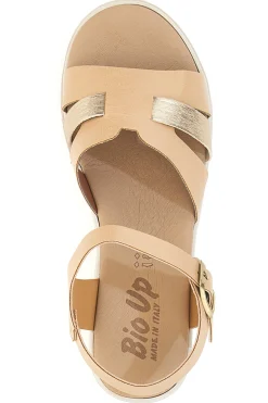 Sandali beige con cinturino e zeppa leggera Bio Up 405