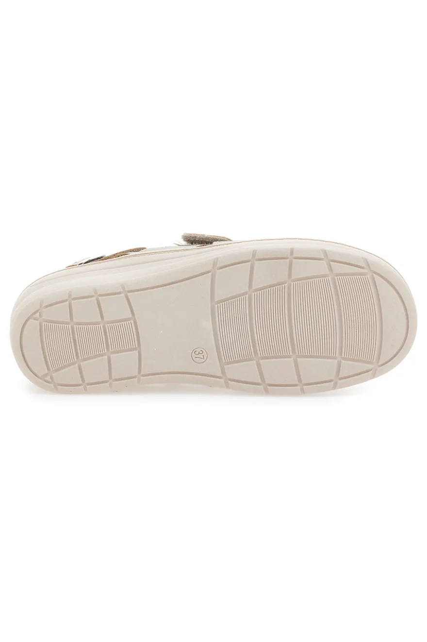 Sandali Beige con Cinturino e Sottopiede in Pelle PRIMA RIGA 183