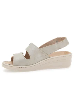 Sandali Beige con Cinturino e Sottopiede in Pelle PRIMA RIGA 183