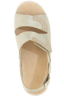 Sandali Beige con Cinturino e Sottopiede in Pelle PRIMA RIGA 183
