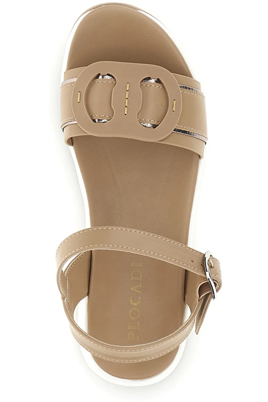 Sandali beige con cinturino regolabile suola comfort Plocadi Bza2423820