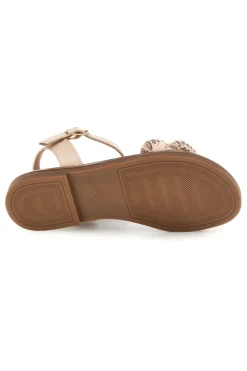 Sandali beige con cinturino intrecciato Pitt kids 392628S