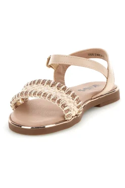 Sandali beige con cinturino intrecciato Pitt kids 392628S
