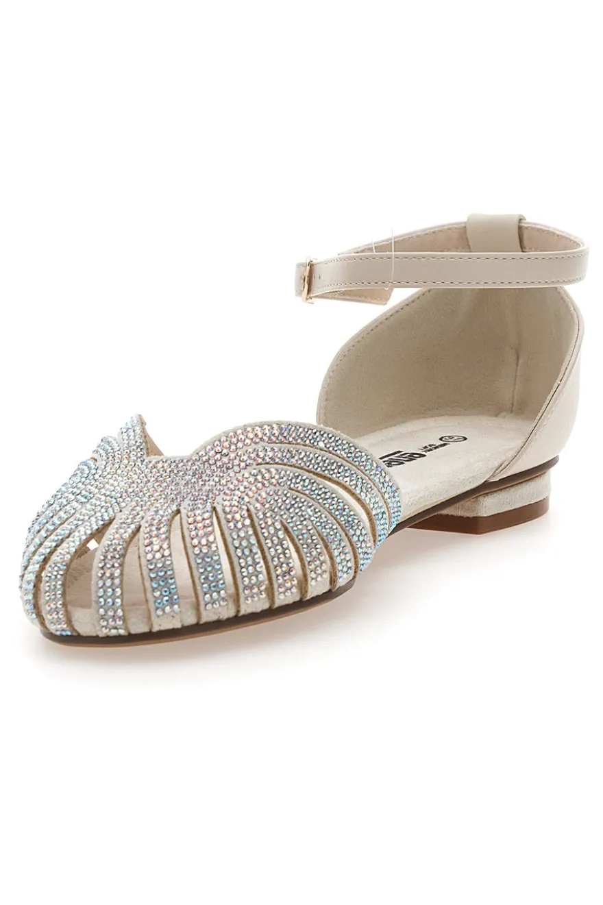 Sandali beige con cinturino e dettagli gioiello Energy E354