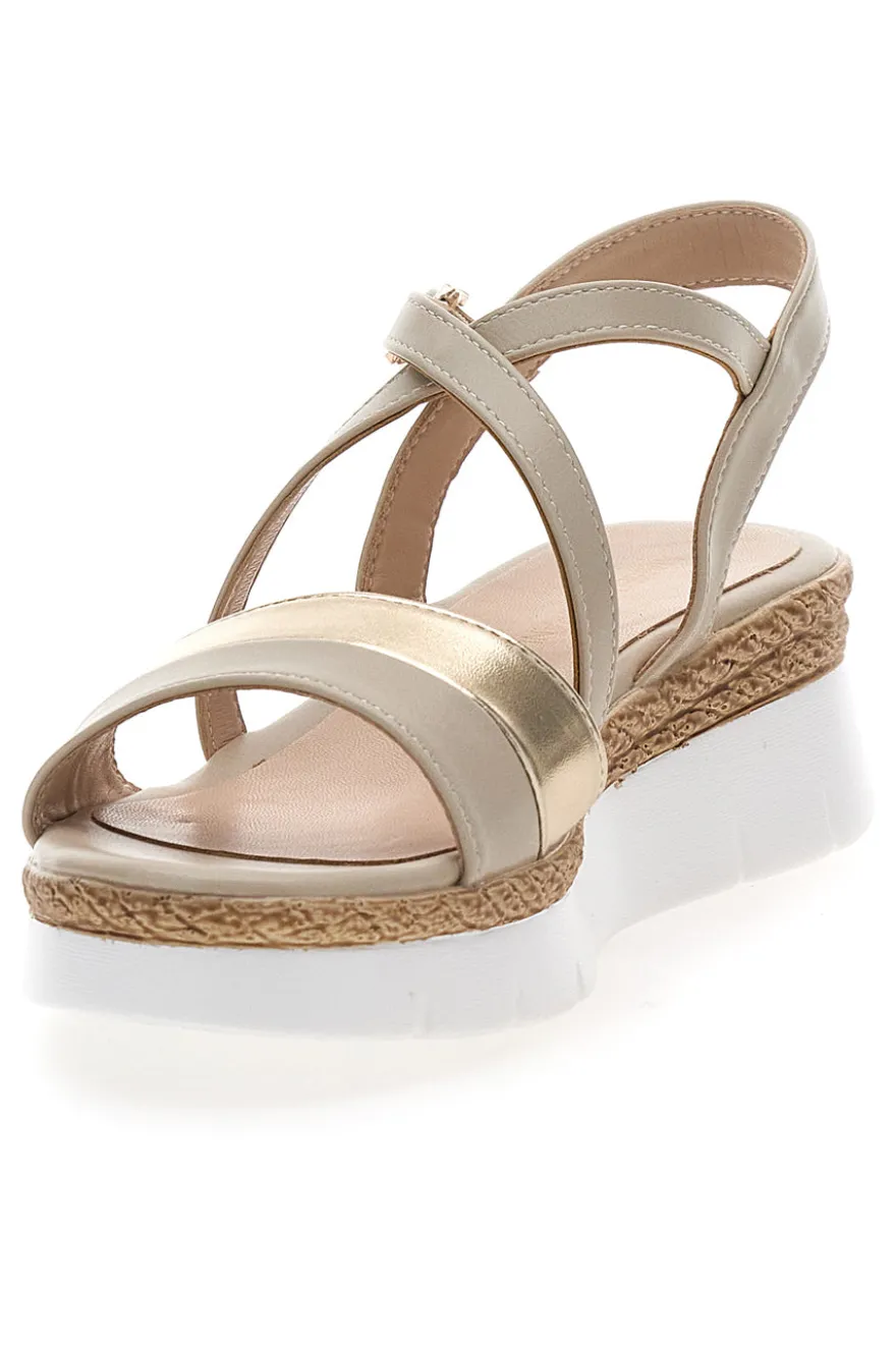 Sandali Beige Con Cinturino e Platform Mariella Burani 51301