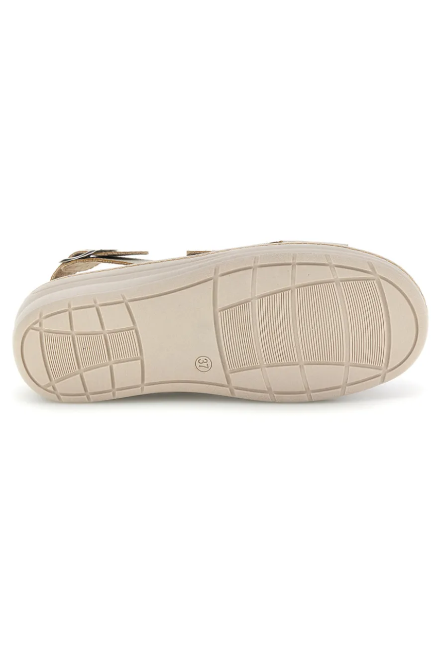 Sandali beige con cinturini regolabili e soletta estraibile Prima riga 0183