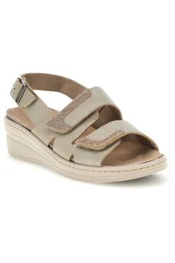 Sandali beige con cinturini regolabili e soletta estraibile Prima riga 0183
