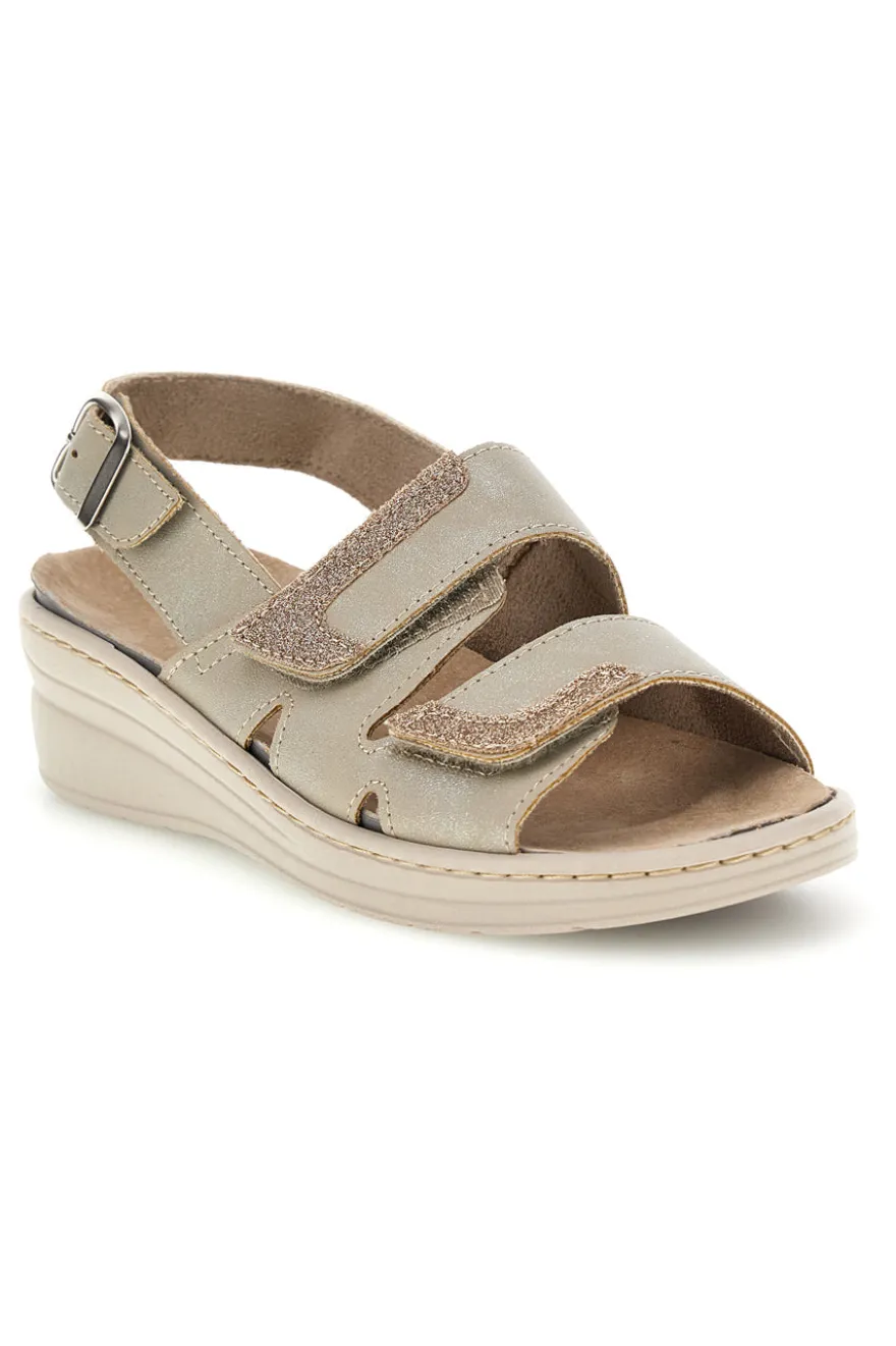 Sandali beige con cinturini regolabili e soletta estraibile Prima riga 0183