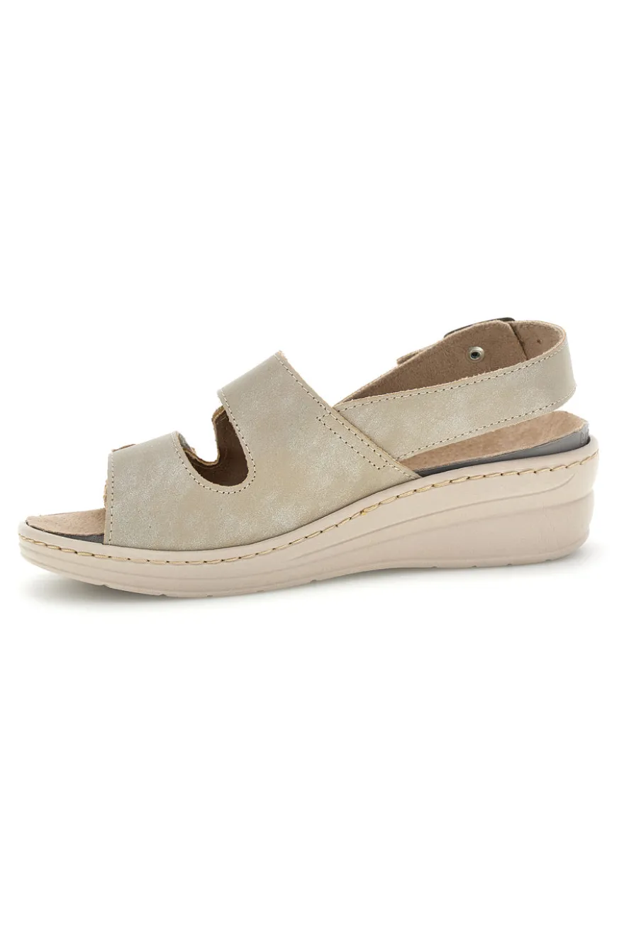Sandali beige con cinturini regolabili e soletta estraibile Prima riga 0183