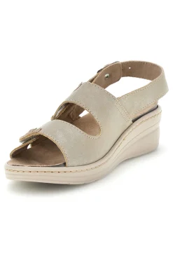 Sandali beige con cinturini regolabili e soletta estraibile Prima riga 0183