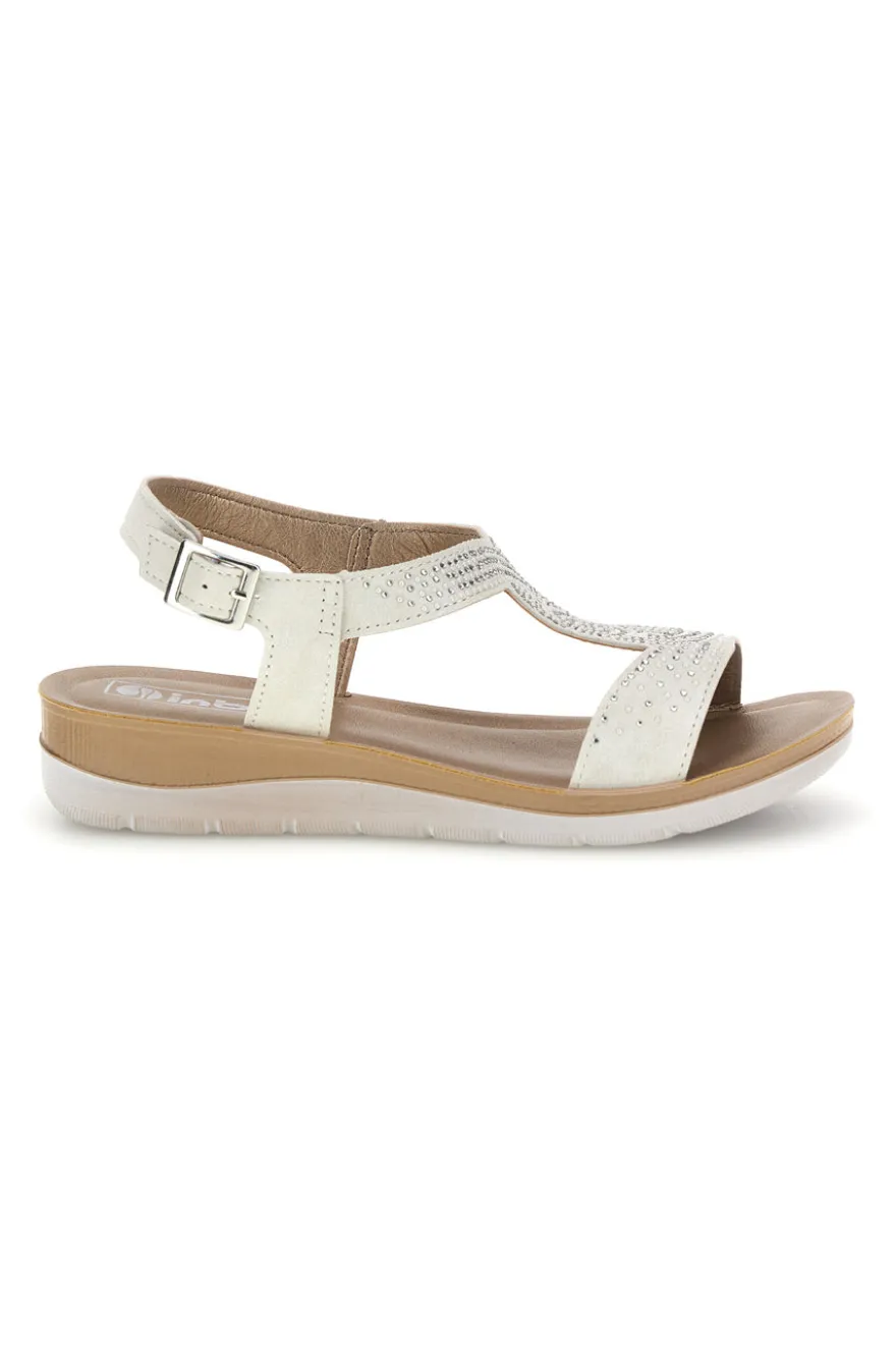 Sandali beige con dettaglio traforato Inblu 49 BV