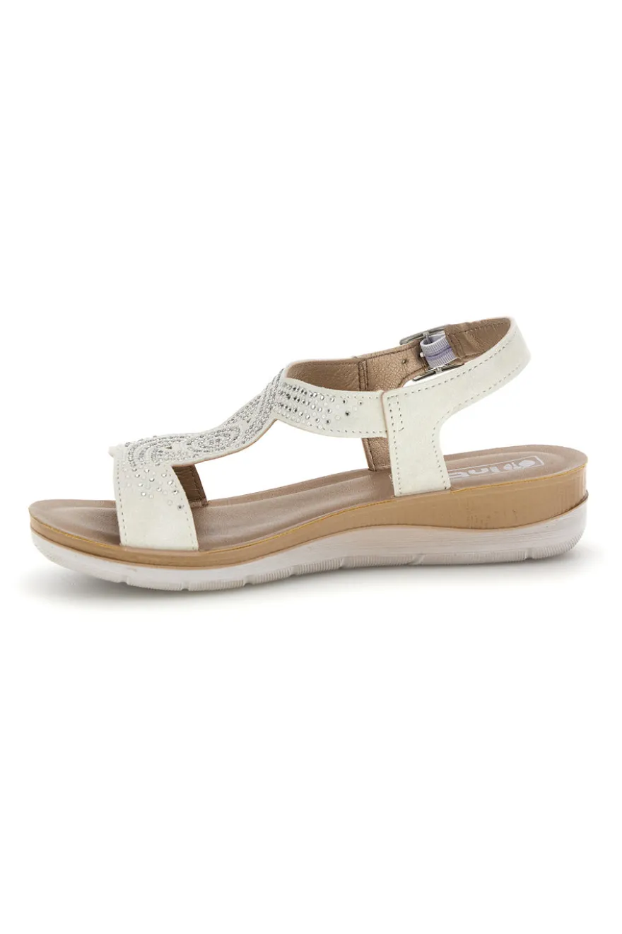 Sandali beige con dettaglio traforato Inblu 49 BV