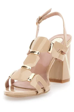 Sandali Beige Con Dettagli Oro Le Havre Paris 231