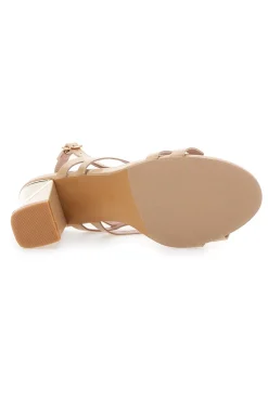Sandali Beige Con Dettagli Oro Le Havre Paris 231