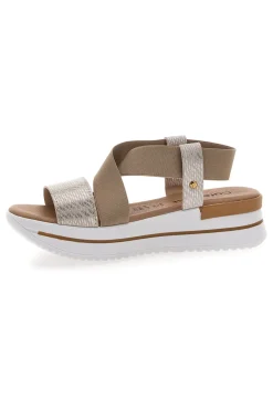Sandali Beige Con Elastici e Platform Cafe' Cost 272045
