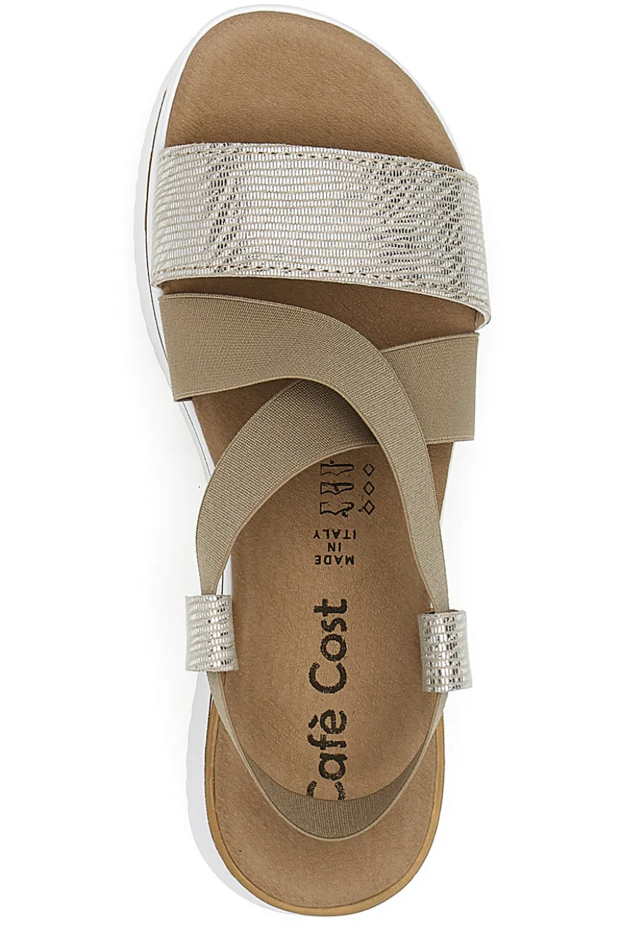 Sandali Beige Con Elastici e Platform Cafe' Cost 272045