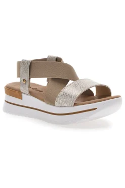 Sandali Beige Con Elastici e Platform Cafe' Cost 272045