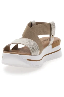 Sandali Beige Con Elastici e Platform Cafe' Cost 272045