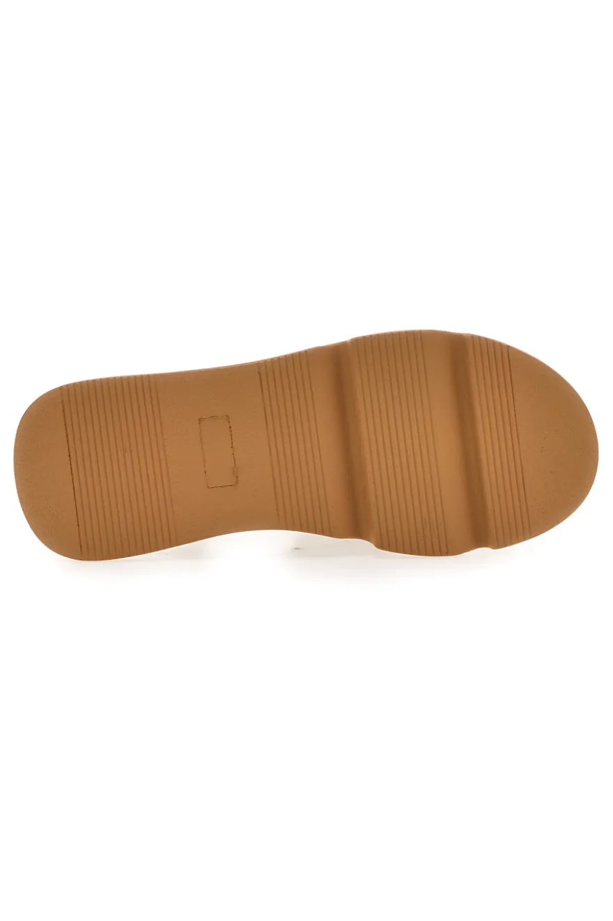 Sandali Beige Con Fasce Elastiche e Platform Mariella Burani K11010