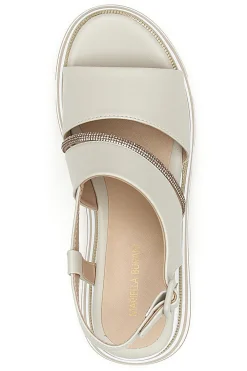 Sandali Beige Con Fasce Elastiche e Platform Mariella Burani K11010
