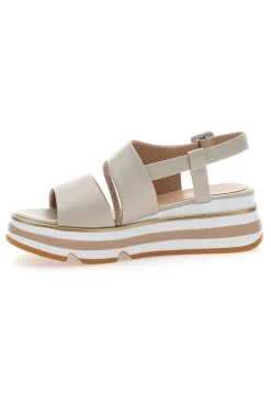 Sandali Beige Con Fasce Elastiche e Platform Mariella Burani K11010