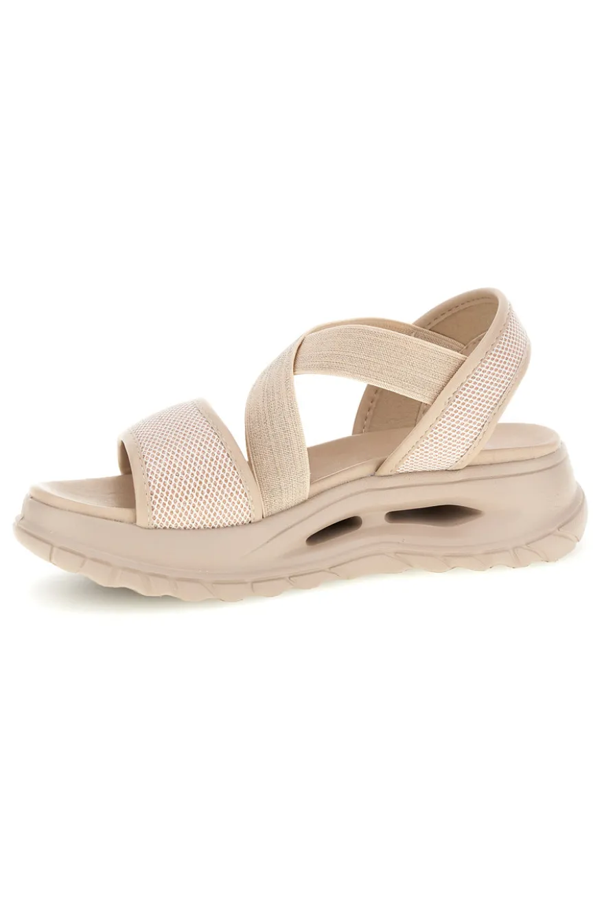 Sandali beige con fasce elastiche platform comfort Plocadi 353e001