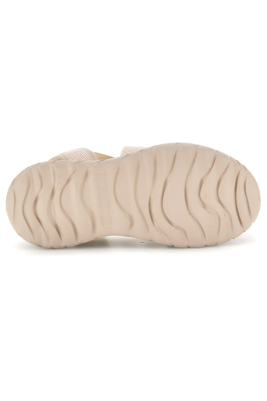 Sandali beige con fasce elastiche platform comfort Plocadi 353e001