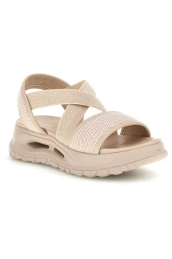 Sandali beige con fasce elastiche platform comfort Plocadi 353e001