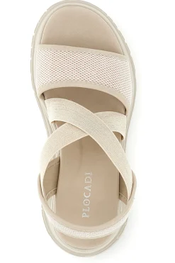 Sandali beige con fasce elastiche platform comfort Plocadi 353e001