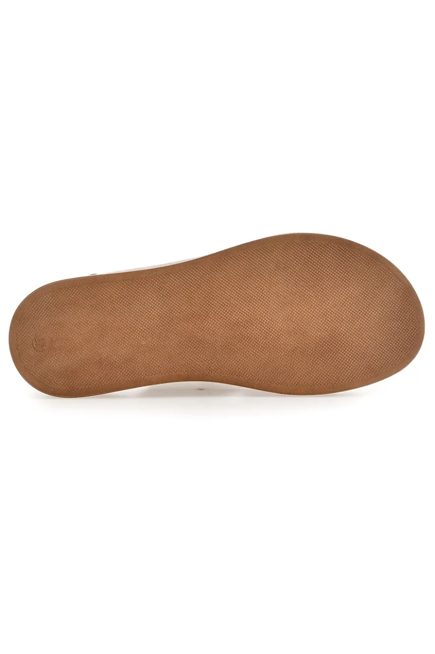 Sandali beige con fasce incrociate bicolore Pittarello Focus 28053NAL
