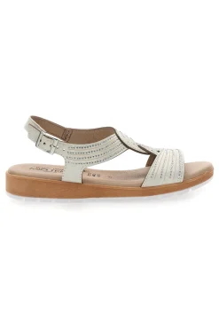 Sandali beige con fasce incrociate e strass MIO TEMPO LR242939
