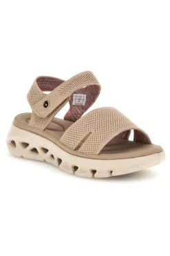 Sandali beige con fasce in mesh suola comfort Plocadi G80634