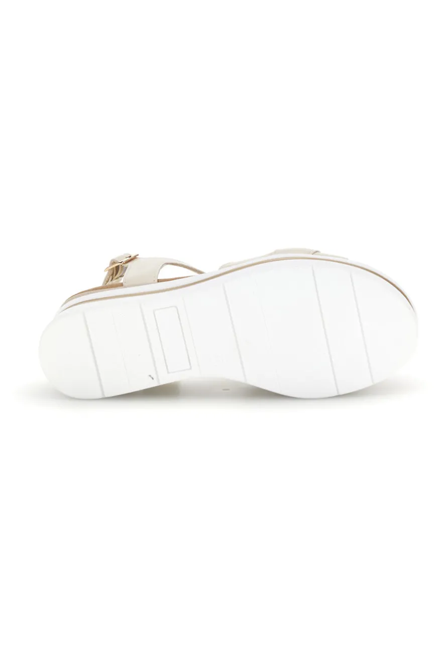 Sandali beige con fasce incrociate e memory soft Energy E490